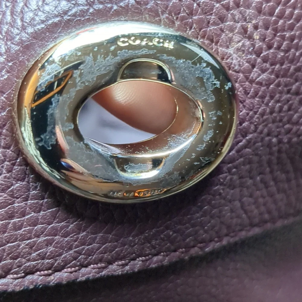 Coach Deep Burgundy Edie Leather Bag - Picture 8 of 16